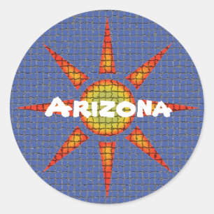 Arizona Südwest Style Sun geteerte Mosaike Runder Aufkleber