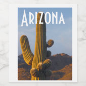 Arizona Sunlit Saguaro Weinetikett (Einzelnes Label)