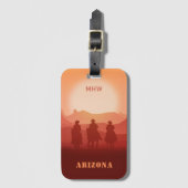 Arizona Sunset benutzerdefinierte Monogramm Gepäckanhänger (Vorderseite Vertikal)