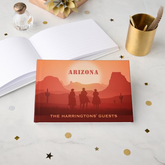 Arizona Sunset-benutzerdefinierter Text Gästebuch (Vorderseite Offen)
