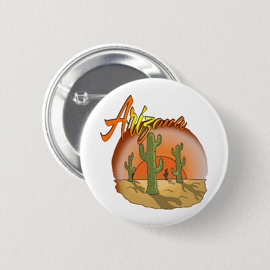 ARIZONA Sunset Cactus Button (Vorne & Hinten)