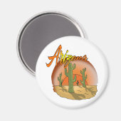 ARIZONA Sunset Cactus Magnet (Vorderseite/Rückseite)