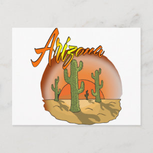 ARIZONA Sunset Cactus Postkarte