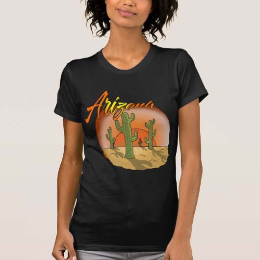 ARIZONA Sunset Cactus T-Shirt (Vorderseite)