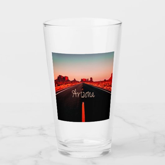 Arizona Sunset Desert Red Rocks Glas (Vorderseite)