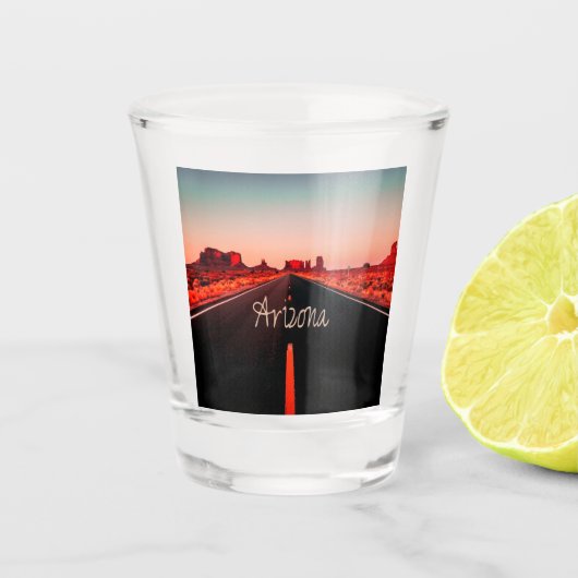 Arizona Sunset Desert Red Rocks Schnapsglas (Vorderseite)