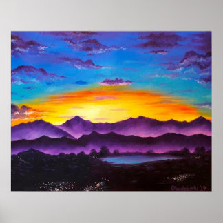 "Arizona Sunset" Gebirge Landschaftliches Kunstgew Poster