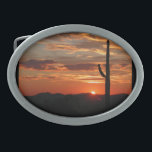 Arizona Sunset Ovale Gürtelschnalle<br><div class="desc">Arizona Sonnenuntergang landschaftliches Foto</div>