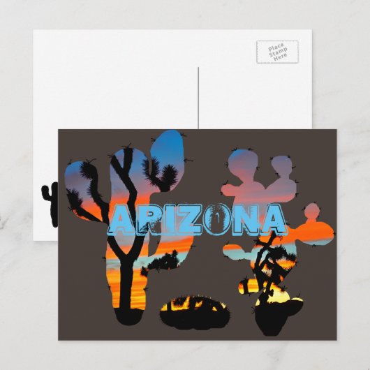 Arizona Sunset Postkarte (Vorne/Hinten)