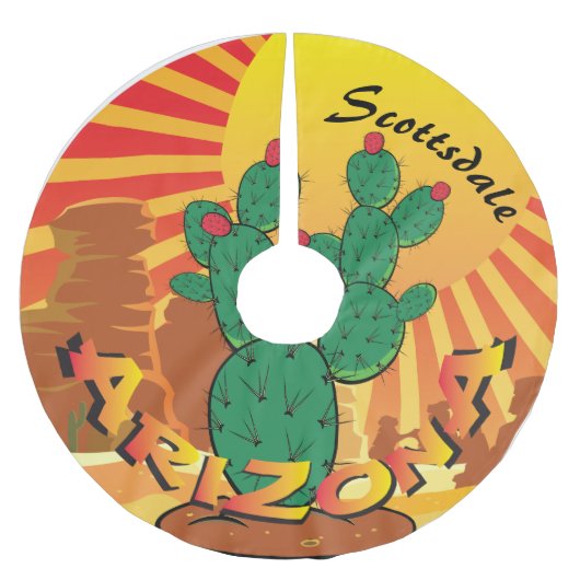 ARIZONA Sunset Prickly Birne CHANGE STADT Polyester Weihnachtsbaumdecke (Vorderseite)