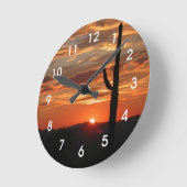 Arizona Sunset Runde Wanduhr (Winkel)