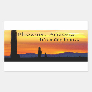 Arizona Sunset Saguaro Cactus is Dry Heat Rechteckiger Aufkleber