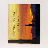 Arizona Sunset Saguaro Cactus It's A Dry Heat Puzzle (Vertikal)