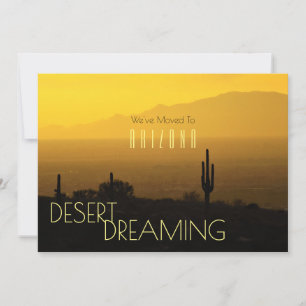 Arizona Sunset Saguaro Cactus Moving Announcement Ankündigung