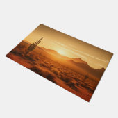 Arizona Sunset Sahuaro Wüste Südwesten Fußmatte (Schrägansicht)