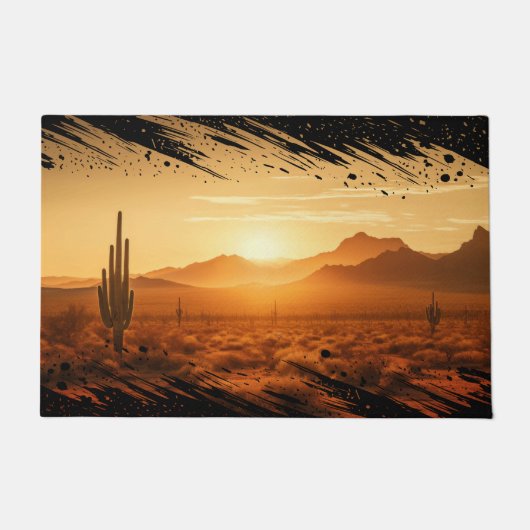 Arizona Sunset Sahuaro Wüste Südwesten Fußmatte (Vorderseite)
