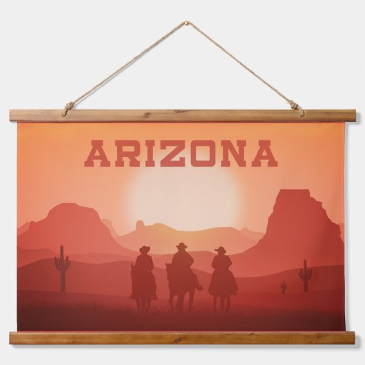 Arizona Sunset Wandteppich Mit Holzrahmen (Vorne)