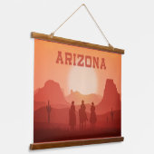 Arizona Sunset Wandteppich Mit Holzrahmen (Gewinkelt)
