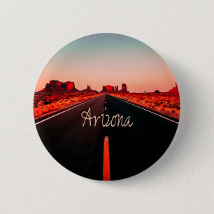 Arizona Sunset Wüste Rote Felsen Button