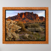 Arizona Superstition Mountain Cactus Imitats Leath Poster (Vorne)