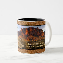 Arizona Superstition Mountain Cactus Imitats Leath Zweifarbige Tasse