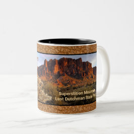 Arizona Superstition Mountain Cactus Imitats Leath Zweifarbige Tasse