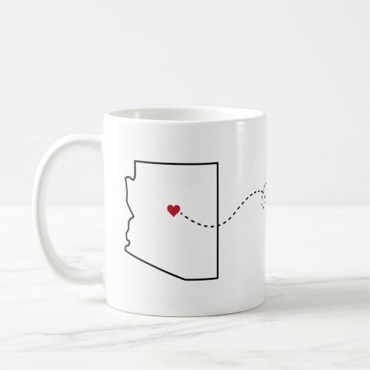 Arizona to Colorado - Heart2Heart Coffee Tasse (Links)