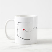 Arizona to Tennessee - Heart2Heart Coffee Tasse (Links)