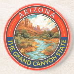 Arizona Travel Art Abzeichen Getränkeuntersetzer<br><div class="desc">Arizona Retro Vektor Reise Design. Diese Retro-Art Reisen,  mit ihrer Mischung aus kühnen Farben und Vintagem Reiz,  ist so konzipiert,  dass sie ein Gefühl von Abenteuer inspiriere.</div>