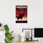 Arizona Travel Poster Desert Sunset Art Cowboy Pri (Heimbüro)