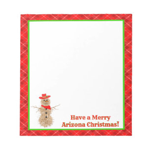 Arizona Tumbleweed Snowman Christmas Notepad Notizblock