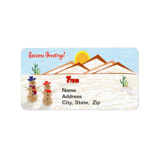 Arizona Tumbleweed Snowman Weihnachten Adressaufkleber