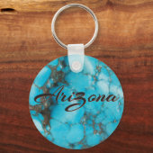 Arizona Turquoise Nugget mit Pyrite Matrix 2 Schlüsselanhänger (Vorderseite)