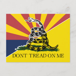 Arizona und die Flagge Gadsden Postkarte