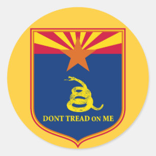Arizona- und Gadsden-Flaggen-Schild Runder Aufkleber