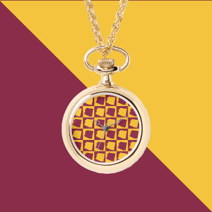 Arizona US-Bundesstaat Maroon und Gold Muster Armbanduhr