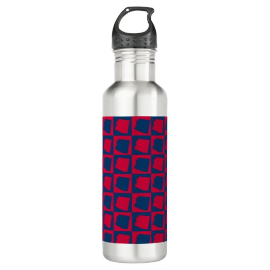 Arizona US Staat Red and Blue Pattern Edelstahlflasche (Vorderseite)