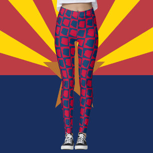 Arizona US Staat Red and Blue Pattern Leggings