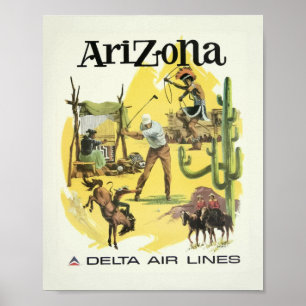 Arizona USA Luftfahrt Fluggesellschaft Vintage Rei Poster