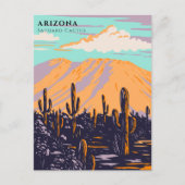 Arizona USA Saguaro Cactus Travel Watercolor Postkarte (Vorderseite)