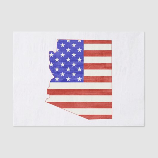 Arizona USA Silhouette Staat Karte Seidenpapier (Vorderseite)