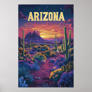 Arizona USA Vintage-Illustration Reise Poster