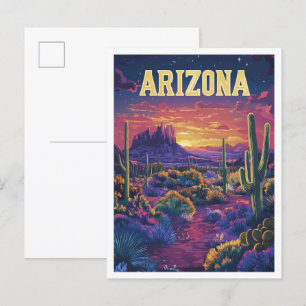Arizona USA Vintage-Illustration Reise Postkarte