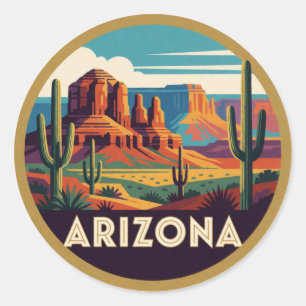 Arizona USA Wüstenlandschaften und Grand Canyon Runder Aufkleber