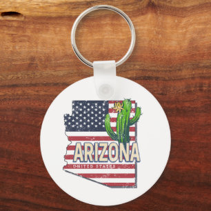 Arizona Vereinigte Staaten Retro-Karte Vintage USA Schlüsselanhänger