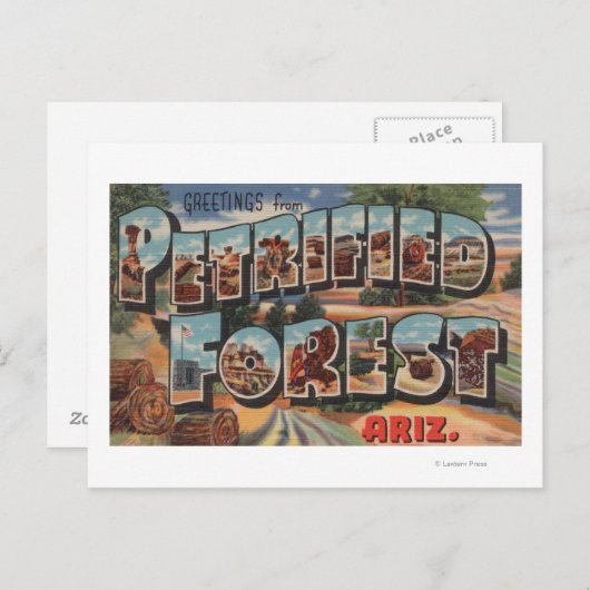 Arizona - versteinerter Wald - Großbuchstabe Postkarte (Vorne/Hinten)