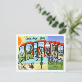 Arizona Vintage Großbuchstaben Postkarte (Stehend Vorderseite)