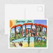 Arizona Vintage Großbuchstaben Postkarte (Vorne/Hinten)