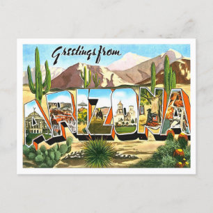 Arizona Vintage Große Buchstaben Postkarte