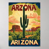 Arizona Vintage Reisedesign Poster (Vorne)